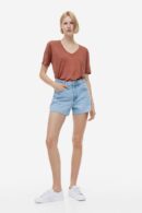 V-neck linen T-shirt